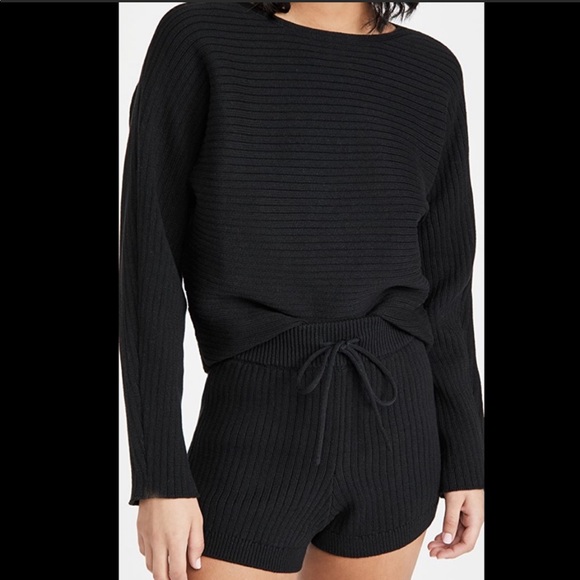 Reformation Cort Ribbed Sweater AND shorts Size Medium, in Gossamer - Picture 3 of 15